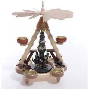 Teelichtpyramide Bergmannszug Höhe 36cm NEU Weihnachtspyramide Holzpyramide - Bild 1 von 2