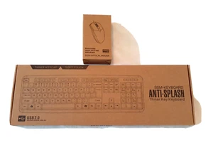 SSM PC Acessories Wired Anti-Splash Keyboard & 1200 DPI Wired Optical Mouse New - Picture 1 of 1