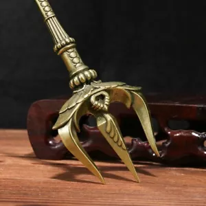 Copper Trident Tea Needle Desk Ornament Vintage Brass Miniatures Figurines Decor - Picture 1 of 6