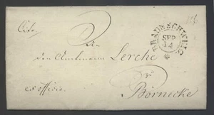AD Braunschweig So - Börnecke, 6.9.1819 carta plegable completa, príncipe. Sello - Imagen 1 de 2