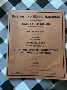 1958 B&M Boston & Maine Railroad ETT 68 Mitarbeiter Fahrplan HR - Bild 1 von 2