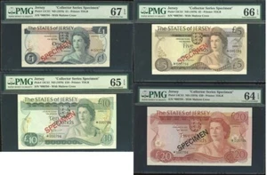 Juego de 4 billetes States of Jersey 1978 serie coleccionista de 1,5,10,20 libras - Imagen 1 de 2