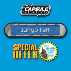 ¡OFERTA DE ENVÍO GRATIS! Parche vintage Kenner STAR WARS Jango nombre cápsula de 4 - Imagen 1 de 8