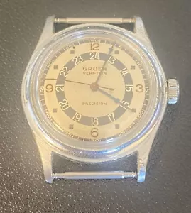 GRUEN PAN AMERICAN PILOT'S VERI-THIN PRECISION MENS WATCH MANUAL RUNS WELL RARE - Picture 1 of 2