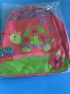 New NWT Stephen Joseph Sidekick Backpack Pink Go Go Bag Girl Turtle. Vinyl - Imagen 1 de 4