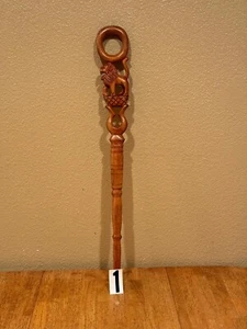 African Carved Wooden Walking Stick or Cane - Picture 1 of 14