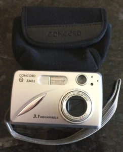 Concord 3341z 3.1 MP Camera Silver 1.5" LCD Screen 12x Zoom Video with Case - Picture 1 of 2