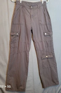 Pantalones cargo para hombre talla 30 caqui gris brillante bolsillos utilitarios  - Imagen 1 de 11