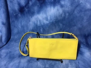 Monsac Kiwi Green small glazed leather shoulder bag purse VGUC - Picture 1 of 4