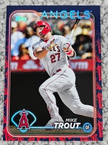 2024 Topps Series 1 Mike Trout #27 Team Logo Variation SSP LA Angels - Picture 1 of 2