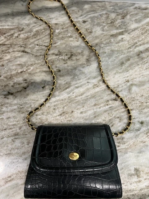 American Tourister Small Faux Black Alligator Embossed Cross Body Purse w/Mirror - Image 1 of 4