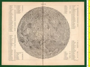 #46430 Grecia años 1890. Luna. Imagen tipo grabado, de un libro dañado - Imagen 1 de 1