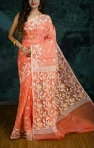 Dhakai Jamdani Saree for Women Soft Jamdani Sari Rich Work Handloom Jamdani Sari - Picture 1 of 45