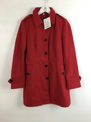 The Wool Makers Women's Josephine Long Wool Coat Red Lined Collar New F2 - Image 1 of 4