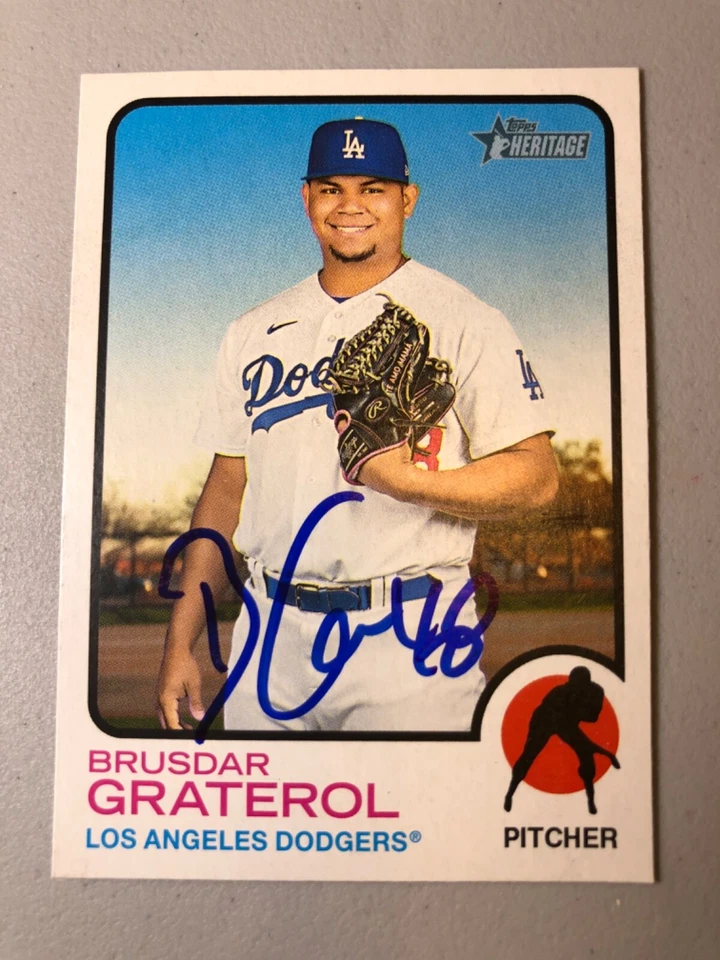 2022 Topps Heritage  Dodgers Brusdar Graterol Autographed Baseball Card #480 - Image 1 of 1