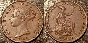 Großbritannien - Victoria - Half Penny "young head" 1854 !!! KM#726 - Bild 1 von 1