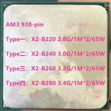 AMD ATHLON II X2-B220 X2-B240 X2-B260 X2-B280 AM3 938-pin 1M 65W CPU