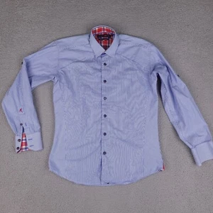 Absolute Rebellion Hemd Herren mittelblau weiß gestreift Button Down Red Label - Bild 1 von 16