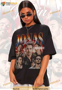 Maglietta Kevin Jonas Kevin Jonas vintage anni 90 maglietta grafica per donna e uomo - Foto 1 di 4