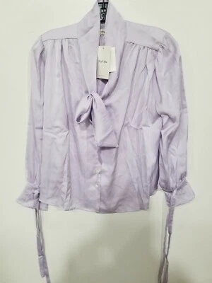 Простой ретро Martina французский блузка - фиолетовый - Sz SM - Изображение 1 из 4