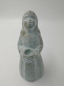 2002 Isabel Bloom Signed Angel With Basket Candle Holder Sculpture  - Picture 1 of 6