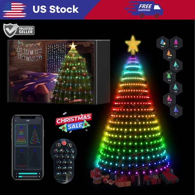400LED Smart Christmas Tree Waterfall String Lights Waterproof Garden Home Decor - Image 1 of 4