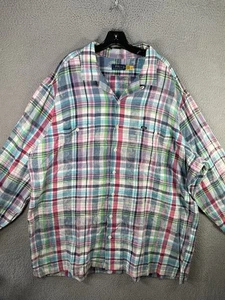 Polo Ralph Lauren Hemd Herren 3XLT Blau Pony Karo Oxford Langarm Schlaufenkragen - Bild 1 von 10