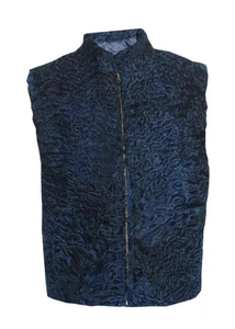 Men's Blue PERSIAN LAMB Fur VEST All Sizes pre sale - Picture 1 of 5