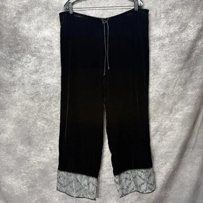 Pantalones al tobillo de terciopelo negro Chicos de colección talla 2 bordados transparentes hadas caprichoso Foto 1 de 4
