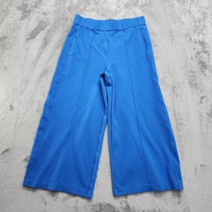 JNY Jones New York Pants Womens XL Blue Pull On Front Seam Wide Leg Crop Culotte - Picture 1 of 10