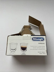 DeLonghi Double Walled Thermo Espresso Glasses, Set of 2, Regular - Picture 1 of 4