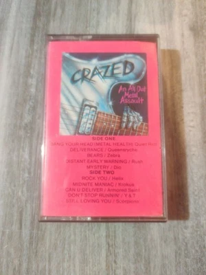 Crazed An All Out Metal Assault Cassette Rush-Dio-Quiet Riot - TESTED WORKS - Image 1 of 4