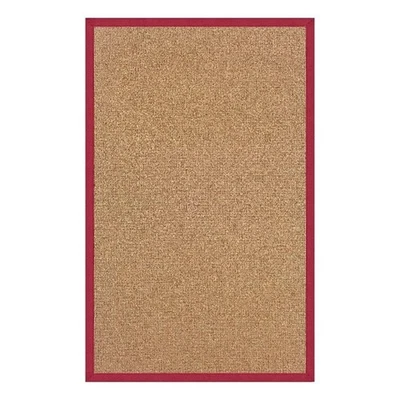 Linon Empire Machine Tufted Wool 1'10"x2'10" Rug in Cork Brown and Red - Image 1 of 4
