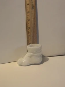 Vintage Mini Stiefel weiß Milchglas - Bild 1 von 8