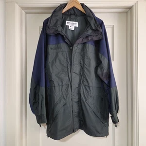 Herren Vintage 90er Columbia Jacke West Ridge verstaubare Kapuze grün dunkelblau - Bild 1 von 24