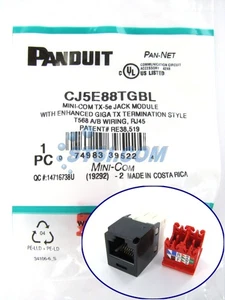 Panduit CJ5E88TGBL Cat5e Mini-Com Jack Black ~STSI - Picture 1 of 3