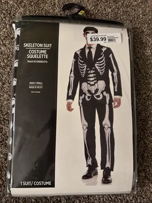 NIP Mens Skeleton Dia De Los Muertos mens suit Halloween costume S - Image 1 of 3