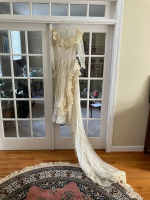 Vintage 1951 XS - XXS Wedding Dress Handmade - Image 1 of 4