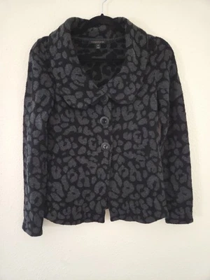 Mujeres Clásicas Entier Atelier Seda Lana Cachemira Leopardo Negro Manga Larga Xs Foto 1 de 4