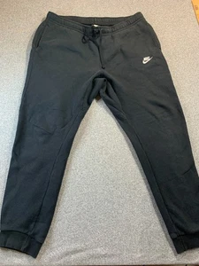Nike Sportswear Club Sweatpants Men XL Black Fleece Lined Tapered Leg Activewear - Picture 1 of 12