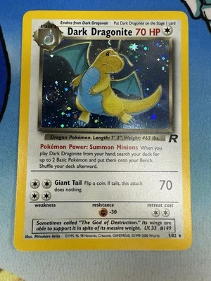Dark Dragonite 5/82 Team Rocket Unlimited Holo Vintage WOTC Pokémon Card SWIRL - Image 1 of 3