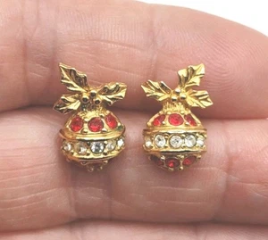 Pendientes GT Avon con diamantes de imitación adorno de Navidad perforados, 0,5", D36 - Imagen 1 de 5
