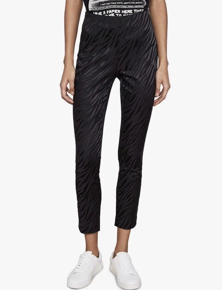 Pantalón de mujer Rag & Bone Simone tobillo cebra negro talla 10 jacquard tiro alto Foto 1 de 4