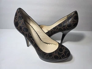 Coach Basil schwarz & Whisky Logo Plateau Heels - Größe 10B - Bild 1 von 8