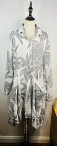 Alembika Dress Size 3 AU 16 US 12 Long Sleeve Crinkle Fabric Balloon Hem RRP$485 - Picture 1 of 10