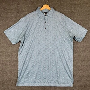 Footjoy Polo Camicia Uomo M Blu Floreale Golf Performance Elasticizzata Golfista Casual - Foto 1 di 9