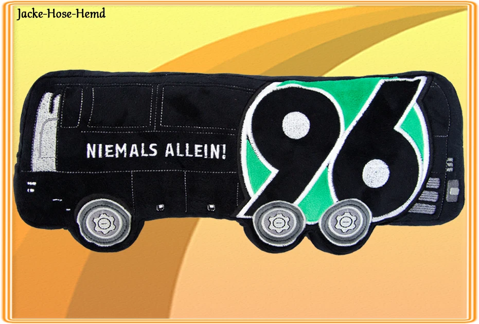 MARKENLOS Hannover 96 Kissen Mannschaftsbus Logo Bus Niemals allein! Gr. 40x16x3cm NEU