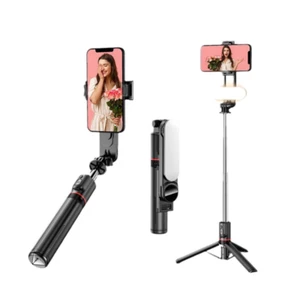 S02-Plus Versatile Umbrella-style Selfie Stick with Detachable Fill Lights - Picture 1 of 11