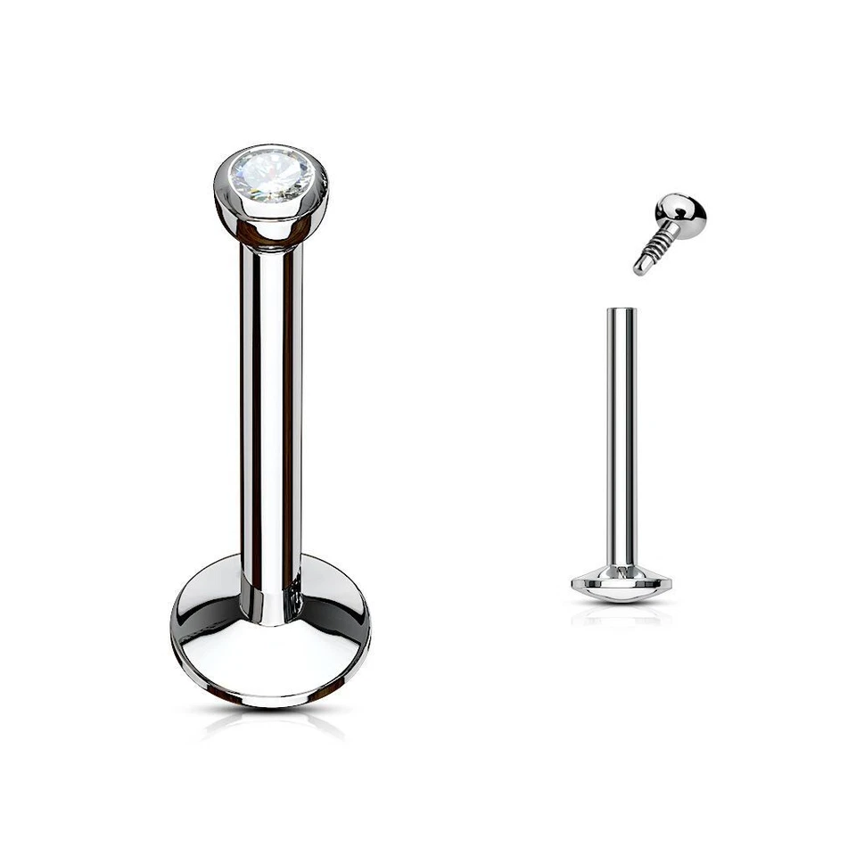 Piercing Labret Stein Zirkon 1 MM - Bild 1 von 1