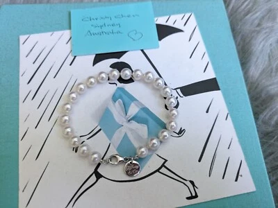 100% Genuine Tiffany & Co 7-7.5mm pearl bracelet - 18k White Gold - image 1 of 4